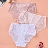 Ropa interior de encaje para mujer, sexy, de encaje, tentación, de malla, transpirable, fina, de secado rápido, de algodón, entrepierna, sin costuras, bragas de cintura alta para mujer