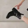 Botas Martin de mujer estilo coreano y británico, otoño e invierno, tacón grueso de 5 cm, modelo nuevo con hebilla de cinturón, botines de suela gruesa, botas de motociclista