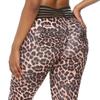 Europa e Estados Unidos fornecimento transfronteiriço de calças femininas de ioga de cintura alta com bolso de leopardo da Amazon