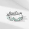 Anillo de plata esterlina S925 con epoxi Ojo Verde diamante para mujer diseño europeo y americano de alta gama moda personalidad anillo versátil