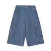 Pantalones Cargo Holgados de Pierna Ancha Retro Americanos 2025 para Hombre Primavera y Verano Calle Versátil Adelgazantes Shorts Recortados