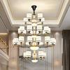 Lustre de sala de estar em estilo chinês novo, estilo chinês, moderno, simples, novo, restaurante, quarto, lâmpada atmosférica, cobre, cor natural, lâmpadas