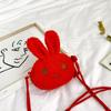 Bolso bandolera infantil de conejito de peluche, otoño e invierno 2021, bonito bolso de hombro para niñas, monedero de lana de cordero para niños pequeños