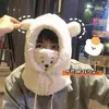 Sombrero para Mujer de Invierno Japonés para Montar Protección para Orejas Sombrero Lei Feng Máscara de Oso Linda Sombrero Coreano Todo Fósforo de Una Pieza para Pareja