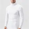 Suéter de Punto Cálido de Cuello Alto para Hombre Otoño/Invierno Estilo Coreano Ajuste Delgado Color Sólido Pulóver Ropa Interior de Punto