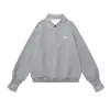 Sudadera de hombre a cuadros, de corte holgado, casual, para primavera/otoño, con diseño de media cremallera, moderna y elegante