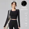 Ropa de Yoga para Mujer, Estilo Nuevo, Moda Deportiva, Malla Casual, Espalda Bonita, Tops de Entrenamiento Fitness Pilates de Manga Larga para Mujer al por Mayor