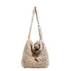 Bolso Bandolera de Otoño e Invierno, Bolso de Hombro de Lana de Cordero Estilo Coreano Estilo Perezoso, Gran Capacidad, Bolso Tote Bandolera Versátil para Viajar al Trabajo, Transfronterizo
