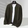 Nuevo cárdigan de lana 100% pura para Otoño e Invierno, cuello de béisbol, suéter abrigo engrosado, nueva ropa de punto de cachemira para hombre de Otoño e Invierno