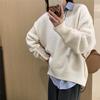 Tricô Pulôver em Camadas Estilo Preguiçoso para Mulheres no Outono e Inverno Novo Estilo Solto Estilo Coreano Top de Tricô Macio e Encerado