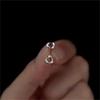 Aretes de Tornillo de Anillo Mobius de Plata de Ley S925 para Mujer, Aretes Modernos Elegantes y Versátiles, Aretes Mobius al por Mayor
