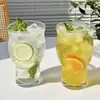 Estilo Ins Popular Copo de Vidro de Boca Larga Copo para Suco Copo Alto para Café Americano Gelado Cerveja Bebida Criativa Venda por Atacado