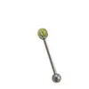 Clavo de lengüeta F136 diente interior doble cabeza barra recta tres garras circón胚球 bola bola bola aleación de titanio G23 joyería para perforación Puente de oreja