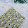 Decoraciones Súper Brillantes de Cristal K9 tipo Caramelo de Roca para Uñas con Sin Base, Pedrería Apilada, Pedrería Rectangular Colorida Deslumbrante para Uñas