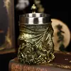 Taza Tema Juego Mundo Mágico Guerrero Dragón Espada 3D Pterosaurio Taza de Cerveza Taza de Cerveza de Barril