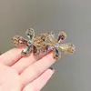 Novo Estilo Presilha de Cabelo Flor com Strass Colorido com Toque de Luxo, Presilha de Mola Exquisita para a Parte de Trás da Cabeça, Presilha para Penteado Meio Preso para Mães e Mulheres