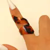 Anillos Geométricos Irregulares Estilo Maillard de Acrílico en Color Café Europeos y Americanos para Mujer, Joyería Transfronteriza Abierta con Estampado de Leopardo