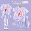 Verano Maravilloso Lindo Estilo Princesa para Niñas Dibujos Animados Lindos Conjunto Deportivo para Niños Secado Rápido Camiseta de Manga Corta y Pantalones Cortos