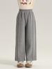 Calça Casual de Outono com Padrão Ondulado para Meninas Pudding Haru, Calça Larga Grossa, Calça Larga Casual Engrossada de Outono