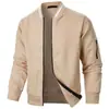 En Stock Transfronterizo Nuevo Sudadera Cardigan de Cuadros Color Sólido para Hombre Chaqueta Sudadera con Cremallera y Cuello Alto para Hombre Suministro Exclusivo al por Mayor