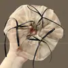 Elástico de Cabelo Oversized Estilo Coreano Intestino de Porco, Corda de Cabelo Versátil com Renda de Bolinhas, Elástico para Rabo de Cavalo Alto, Elástico de Borracha, Acessório de Cabelo de Alta Qualidade