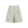 Shorts Casuales de Lino Delgado de Cintura Media-Alta