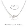 Collar de Joyería Niche de Lujo Ligero, Diseño Personalizado, Collar Asimétrico para Mujer, Cadena Versátil de Acero Inoxidable para Suéter