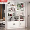 Gabinete de Vino de Tablero Ecológico de Madera Maciza Contra la Pared, Vitrina para Sala de Estar, Nuevo Estilo Chino 2026 Estante de Vino para el Hogar Armario de Almacenamiento
