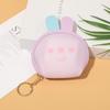 Cross-border cor dos desenhos animados coelho smiley face moeda bolsa mini bonito saco de armazenamento infantil chaveiro saco atacado ponto