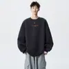 Otoño/Invierno 2026 Nueva Sudadera Lisa Sencilla para Hombre Tendencia Superior de Alta Gama Holgada Casual Ropa para Hombre Bordada