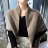 Suéter de lana nuevo de primavera y otoño 2025 para mujer, estilo holgado y perezoso, chal de punto, chaqueta de cachemira elegante y holgada.