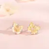 Brincos de Gato Elegantes com Zircônia Roxa em Prata Esterlina S925 para Mulheres Versão Japonesa e Coreana Brincos de Gatinho Doces e Fofos Brincos para Estudantes