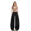 Jeans Scimitar Naranja Infantil # Negro y Dorado Relajados de Pierna Ancha para Mujer, Tiro Bajo, Sueltos, Adelgazantes, de Nicho, Versátiles, de Largo Completo