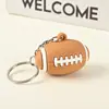 Llavero Creativo de Fútbol Llavero Personalizado de Bola de Silicona Colgante para Bolsa de Baloncesto Tenis Pequeño Adorno de Regalo