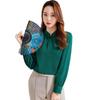 Camisa Azul de Manga Larga para Mujer 2022 Otoño/Invierno Nuevo Estilo Coreano talla extra Moda Elegante Ajuste Delgado Top Ropa de Negocios Pantalones