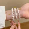 Novo Bracelete de Pérolas Sintéticas, Bracelete Irregular, Bracelete com Contas de Transferência de Água-Marinha Sintética, Nova Joia Estilo Chinês para Mulheres
