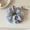 Lazo de Puntos Dulces de Doble Capa Azul Estilo Coreano Suave Goma para el Cabello Accesorio para Cola de Caballo Dulce