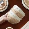 Vajilla de Lujo Ligero Estilo Crema, Platos de Alto Valor, Juegos de Platos para el Hogar, Tazones de Cerámica para Restaurante de Alta Gama, Tazones para Yogur