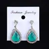 Brinco de Presilha de Cristal Diamante Elegante para Mulheres, Brinco Pendente Geométrico, Novos Brincos de Presilha da Moda