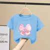 Camiseta Transpirable de Algodón Puro de Manga Corta para Niños 2026 Nuevo Estilo Popular Camisetas Elegantes de Dibujos Animados para Niños Medianos y Grandes