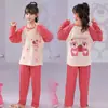 Pijama Infantil Delgado de Manga Larga Cuello Redondo para Niños y Niñas de Algodón Ropa de Casa para Niños Medianos y Grandes Ropa de Aire Acondicionado de Dibujos Animados para Verano