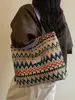 Bolsa tote de lona grande capacidade estilo étnico para mulheres, novo modelo 2026, bolsa de ombro para o dia a dia, bolsa de mamãe simples e versátil