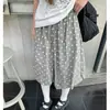 Calça Saia Botão Estilo Coreano e Japonês de Bolinhas Série Cores Claras Verão 2026 Saia Média Versátil Estreita de Nicho para Primavera e Verão