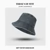 Estilo Nuevo Primavera y Verano Estilo Japonés Mezclilla Lavada para Hombres y Mujeres, Sombrero de Pescador Versátil con Protección Solar, Sombrero para el Sol, Tendencia de Moda de Sombrero Cubeta para Parejas