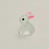 Creativo Miniatura Estéreo Dibujos Animados Conejo Luminoso Animal Resina Hecho a Mano DIY Joyería Micro Paisaje Adornos Estéreo