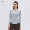 Camiseta Henley Versátil Casual de Otoño Modal Amigable con la Piel Top Deportivo Fitness Yoga Camiseta de Manga Larga para Mujer D25146