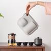 Juego de té Kung Fu de viaje de vidrio cuidadosamente seleccionado, Taza rápida portátil, Una tetera, Seis tazas, Juego portátil, Taza de té para exteriores, Tetera