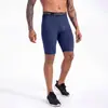 Pantalones de compresión grises personalizados de secado rápido para hombre, shorts de yoga fitness, mallas deportivas elásticas de ciclismo OEM