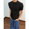 Verano 2026 Nuevo Hombre 280g Elástico Cuello Redondo Corte Regular Manga Corta Camiseta Color Sólido Marca de Moda