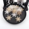 Horquillas para el cabello con copos de nieve decorativos navideños transfronterizos, accesorios para el cabello hechos a mano, accesorios de joyería DIY, copos de nieve en polvo dorado.